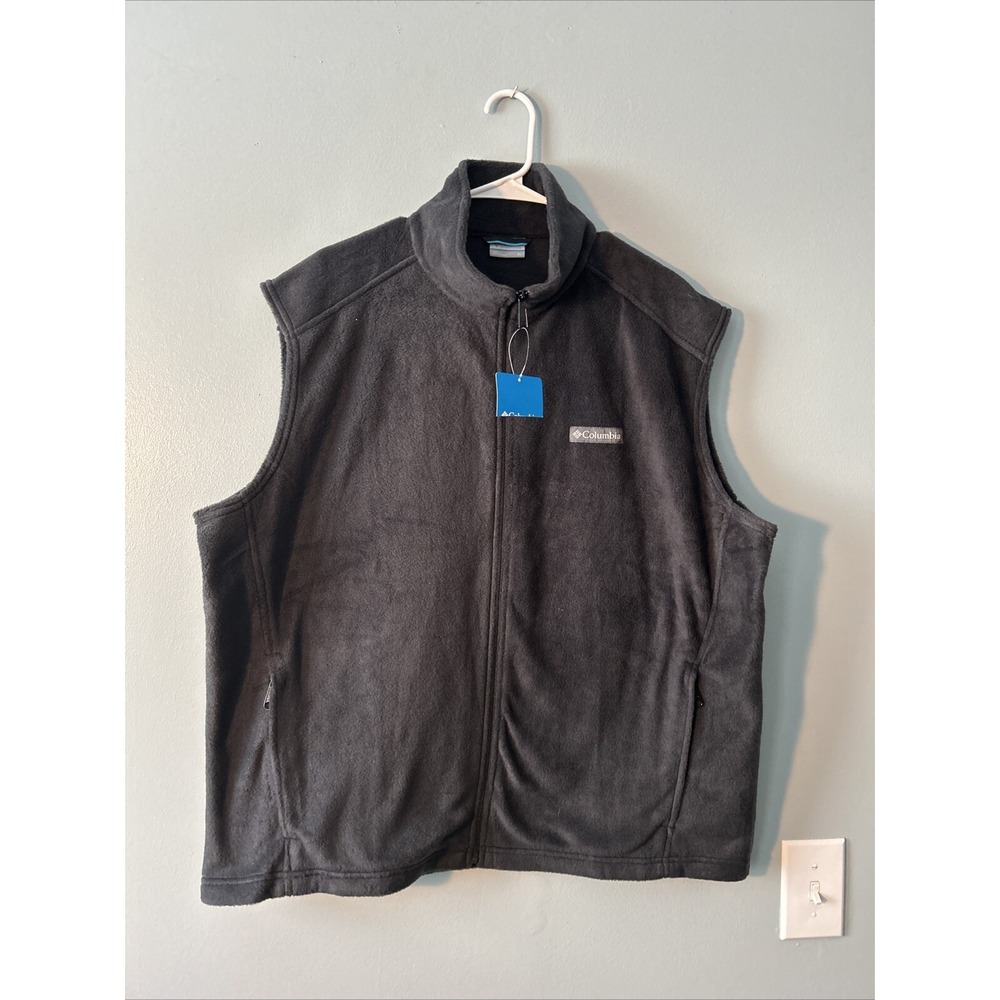 COLUMBIA - Men's Steen's Mountain Full Zip Fleece Vest - Size XL Black NWT